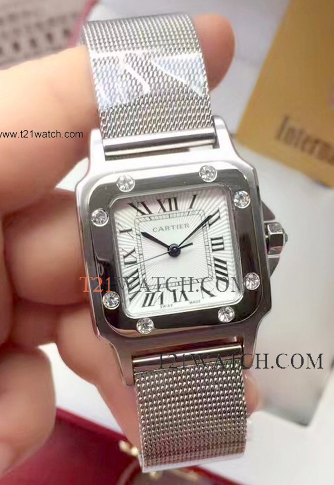 New Knockoff Cartier Santos Ladies Watch Stainless Steel